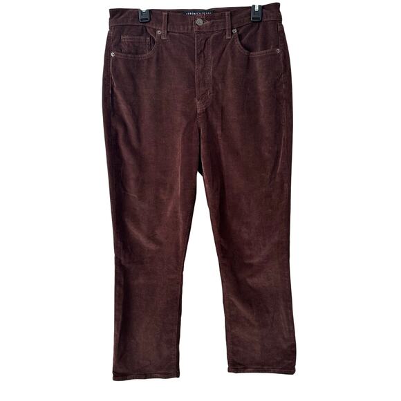 Veronica Beard Carly Kick Flare High Rise Chocolate Brown Corduroy Jean 32 - Picture 5 of 9